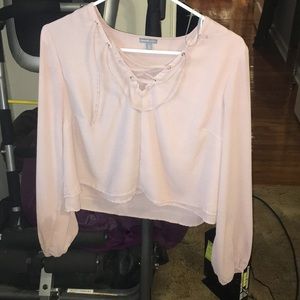 Long sleeve semi crop top